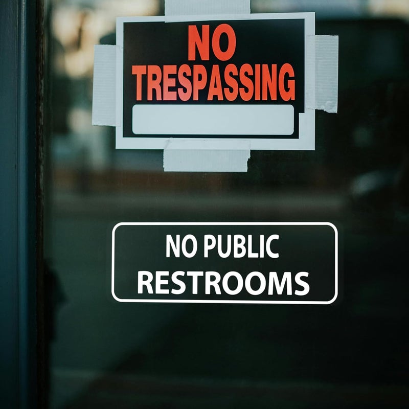 SnailGo No Public Restrooms Sign for Business Sign 9x3 Inch Sticker Vinyl Window Door Signs Waterproof UV Proof Decal 5 Pack - Image 4